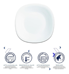 Plato Hondo Luminarc Carine 21cm Vidrio Templado Pettish - tienda online