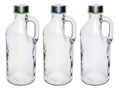 Botella Garrafa Growler Vidrio Con Asa Tapa Acero Pettish en internet