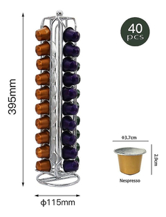 Porta Capsulas Cafe Nespresso Cromado Giratorio X40 Pettish - comprar online