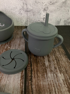 Set De Alimentación Bebes Silicona Plato Vaso Bowl Babero