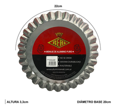 Tartera Pastafrola Desmontable Aluminio 22 Cm Color Plateado - comprar online