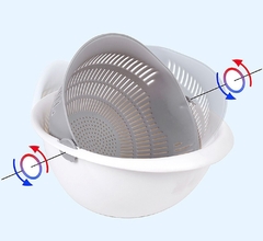 Escurridor Bowl Colador Sanitizador Vegetales Doble Pettish - tienda online