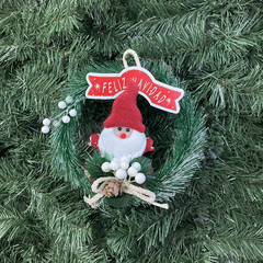 Imagen de Corona Navidad Decorada Mimbre Flor Piña Xs Pettish Online