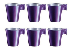 6 Jarritos Luminarc Flashy Expreso Cafe Tazas Nespresso Color Violeta