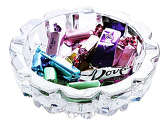 Cenicero Vidrio Redondo Deco Diseño 12 Cm - comprar online