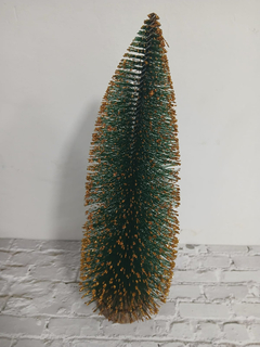 Arbol De Navidad Pino Con Puntas Brillantes Base Madera Deco - tienda online