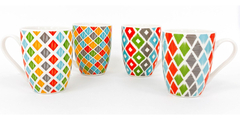 Jarro Mug Taza Conica Mandala 300 Cc Café Ceramica Pettish