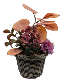 Planta Artificial Con Maceta Mimbre Decorada Pettish Online