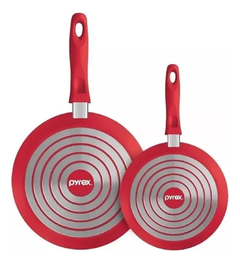 Sarten 26 Cm Fuego Pyrex Teflon Antiadherente Color Rojo - tienda online
