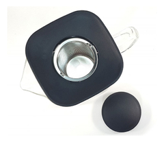 Tetera Vidrio Infusor Acero Inox.tapa 1000ml Pettish Online Color Negro - tienda online