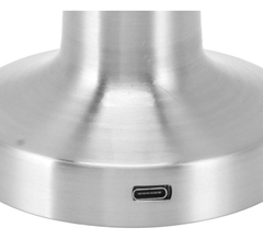 Lampara Velador Led Recargable Luz Usb Tactil Pettish Online Estructura Plateado D4227 Pantalla - comprar online