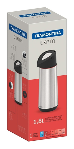 Termo Bomba 1,2 L Acero Inoxidable Tramontina Ampolla Vidrio - Pettish Bazar