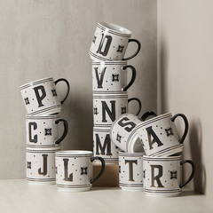 Imagen de Taza Jarro Mug Ceramica Home Concept Alphabet Letras 350 Ml