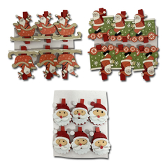 Adorno Broche Clip Navidad Papa Noel Deco Pack X6 Pettish - comprar online
