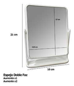 Espejo De Maquillaje Doble Faz Bandeja Porta Joyas Anillos - comprar online
