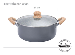 Cacerola Hudson De Aluminio Con Antiadherente Granito 24 Cm