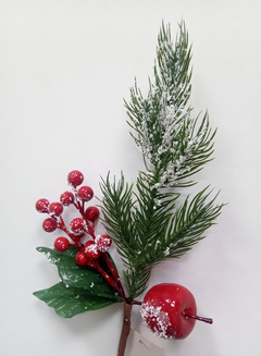 Adorno Navidad Arbol Picks Con Frutos Nevados Pettish Online Color Verde Pick en internet