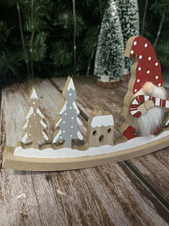 Adorno Navideño Deco Diseño Madera Gnomo Papa Noel Navidad - tienda online