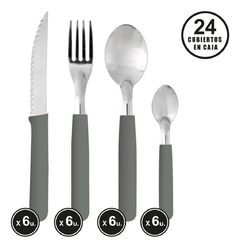 Set 24 Cubiertos Carol Fusion Mango Plastico Colores Pettish en internet