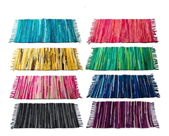 Alfombra Tejida Rayada Colores Chindy 50x80 Pettish Online en internet
