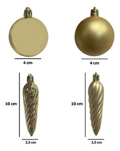 Set Adornos Arbol De Navidad Fiestas Bolas Puntal Pettish - comprar online
