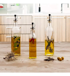 Aceitera Botella De Aceite Y Vinagre Vidrio Con Pico 500ml - Pettish Bazar