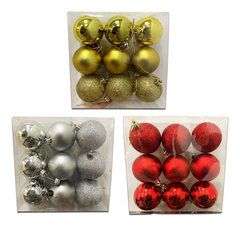 Tubo Bolas Navideñas X9 Adorno Color Navidad - comprar online