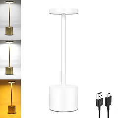 Lampara Velador Luz Led Recargable Usb Tactil Metal Pettish Estructura . Pantalla Blanco Fl1021 en internet
