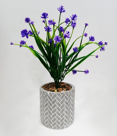 Maceta Cemento Decorativa Con Planta Artificial Pettish - comprar online
