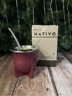 Mate Termico Imperial Nativo Con Bombilla Virola Acero Color Bordó en internet