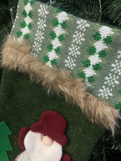 Bota Navidad Paño Tela Tejida Deco Papa Noel Reno Premium - comprar online