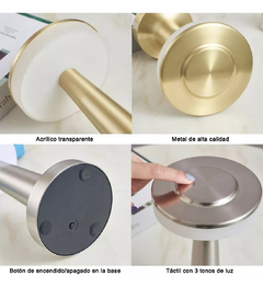 Lampara Velador Led Usb Recargable Metal Tactil Deco Pettish en internet