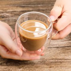 Imagen de Taza Jarro Bombe Vidrio Doble Mug Cafe 150 Ml Pettish Online