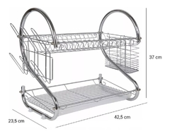 Secaplatos Escurridor Escurre Plato Cromado Con Bandeja - comprar online