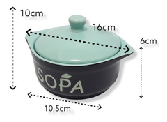 Bowl Cuenco Consomé Sopa Cerámica Con Tapa Color