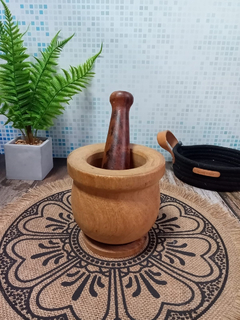 Mortero De Madera Algarrobo Mediano Con Pison Pettish Online en internet