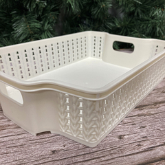 Canasto Organizador Chico Plastico Rattan Pettish Online - Pettish Bazar