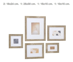 Portaretrato Cuadro Multiple Madera Marco Fotos X5 Pettish - tienda online
