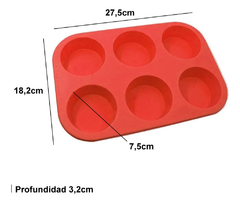 Molde Muffin Silicona 100% Horno Color X 6 Pettish Online. - comprar online