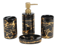 Set Baño Ceramica Redondo Dispenser Vaso Jabonera
