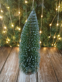 Arbol De Navidad Pino Con Puntas Brillantes Base Madera Deco