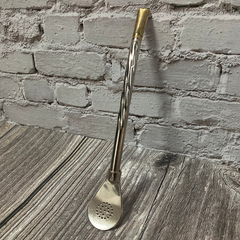 Bombilla Bronce Niquelado Mediana Curva Pettish Online - tienda online