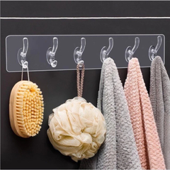 Perchero Adhesivo Flexible Pared 6 Ganchos Rectangular - comprar online