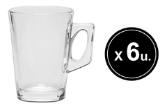 Taza Jarro Cafe Capuccino Vidrio Flint Mug 220cc X6 Pettish - comprar online