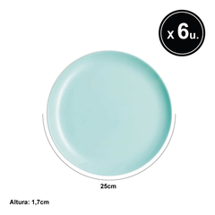 Plato Playo 25 Cm Luminarc Diwali X6 Vidrio Templado Pettish - comprar online