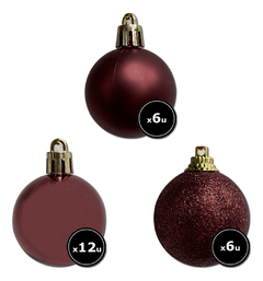 Bolas Navidad Adornos Navideños Esferas L X24 Deco Pettish - Pettish Bazar
