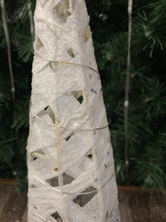 Arbol Cono Deco Navidad Adorno Pino Brillos Con Luz M - tienda online