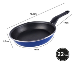 Sarten Acero Teflon Vitrinor Danubio 22cm Pettish Online Color Azul - comprar online