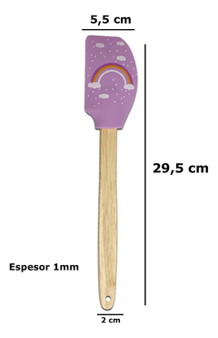 Imagen de Espatula Silicona Mango Madera Diseño Colores Pettish Online