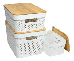Canasto Organizador Plastico Rattan Deco Pettish Online en internet